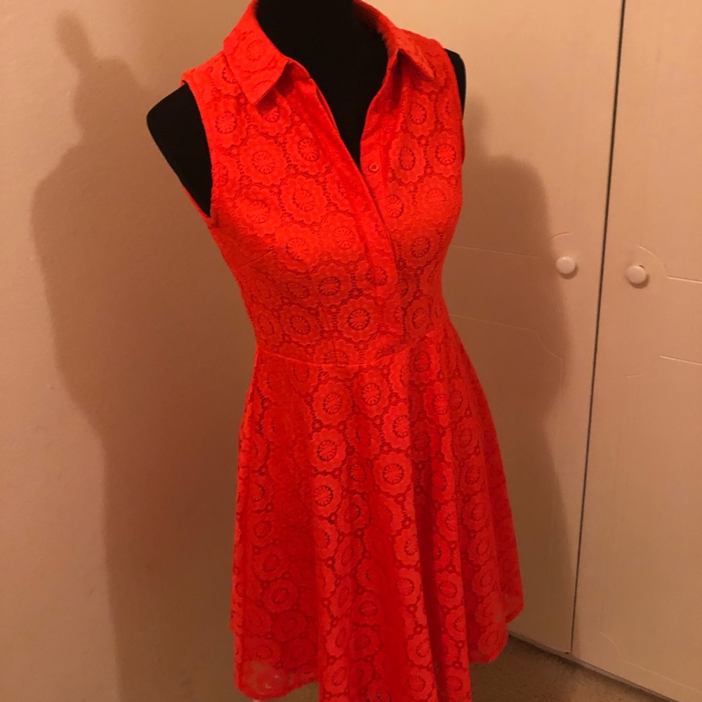 Adorable orange lace dress. Fits like a 6.